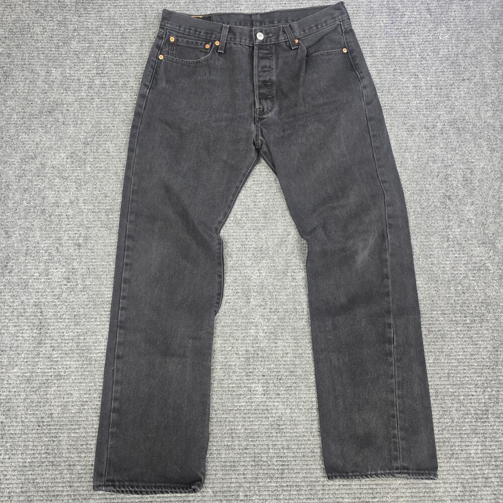 Levi's 501 Jeans Mens 33x30 Black Original Fit Straight Button Fly